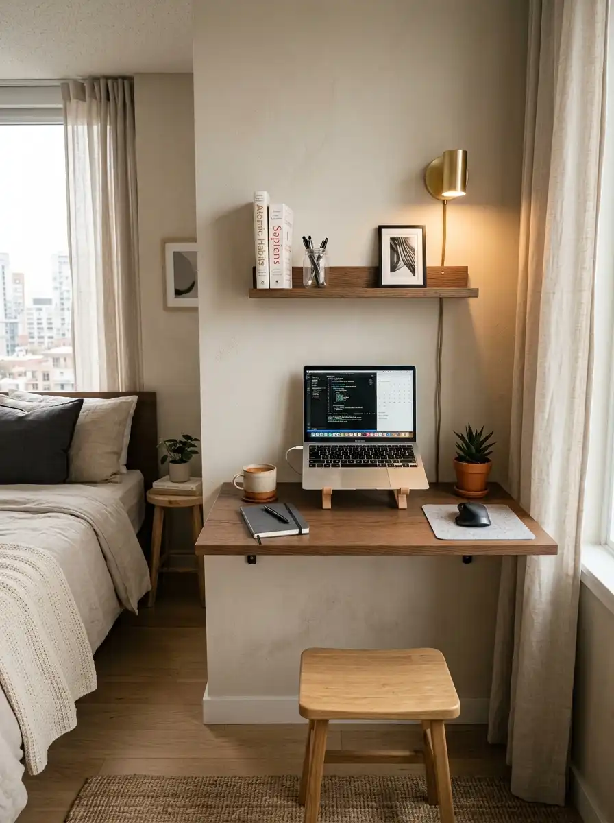 Swap Bulky Desks for a Slim Wall-Mounted Workstation