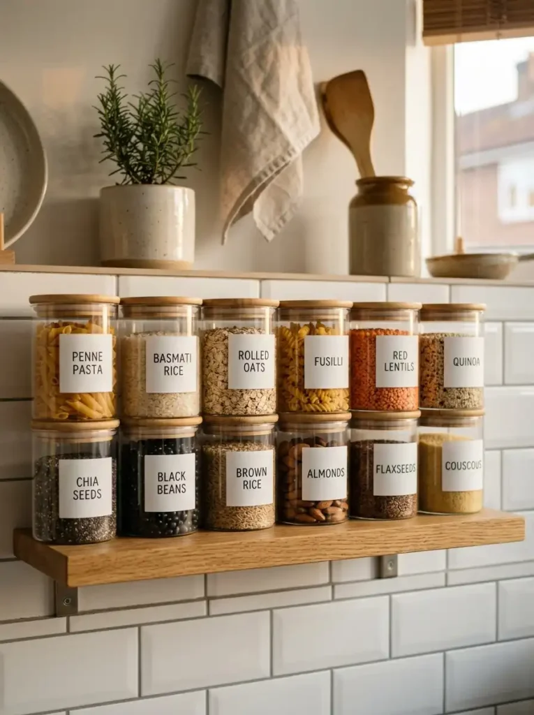 Decant Pantry Items Into Clear Uniform Containers