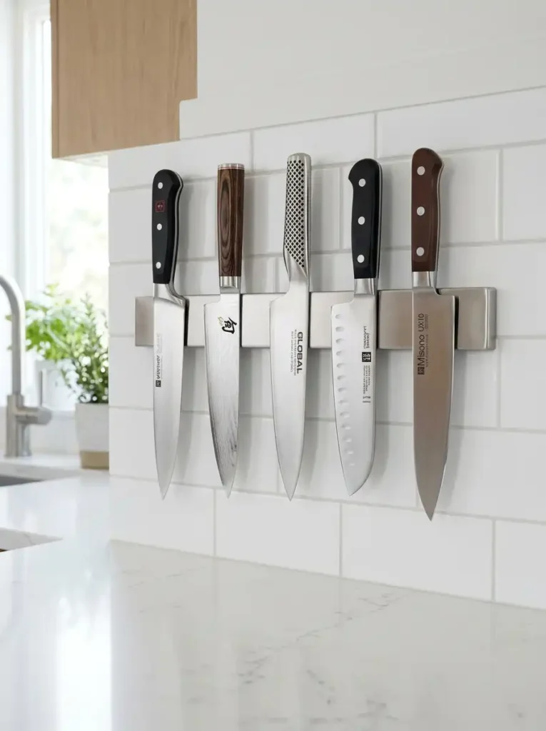 Hang a Magnetic Knife Strip Instead of Using a Knife Block
