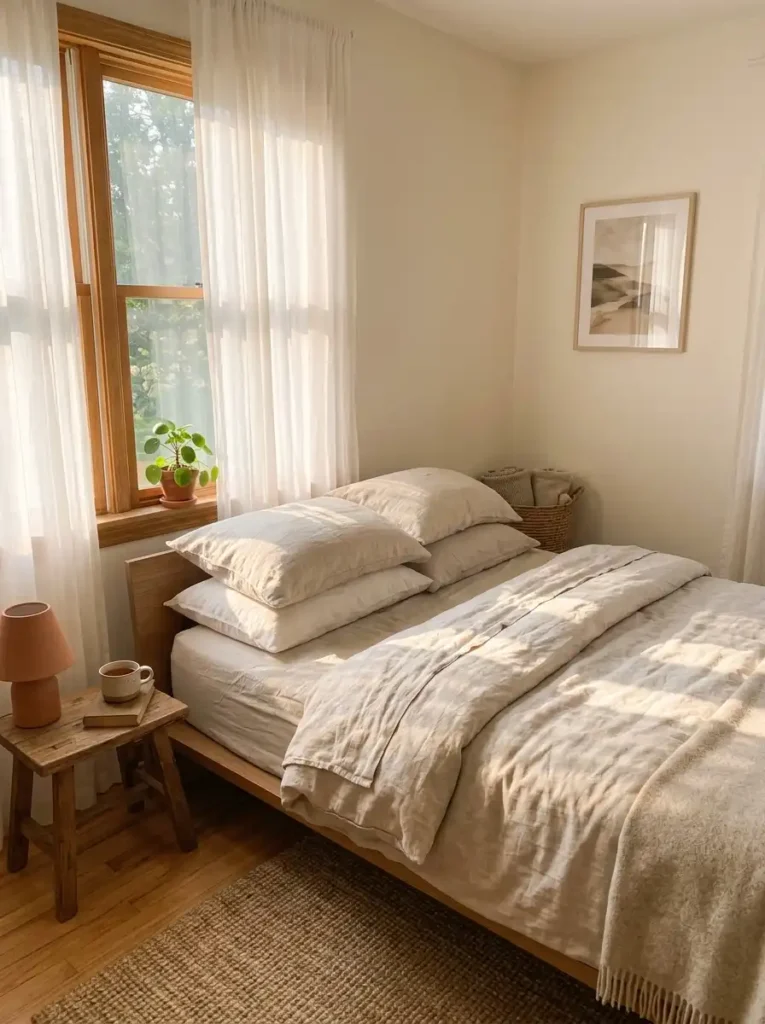 Position the Bed to Catch Morning Light Without Direct Glare
