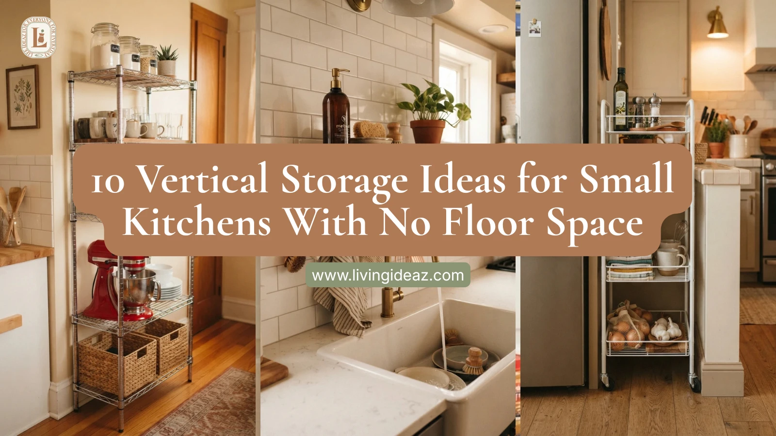 10 Vertical Storage Ideas for Small Kitchens With No Floor Space