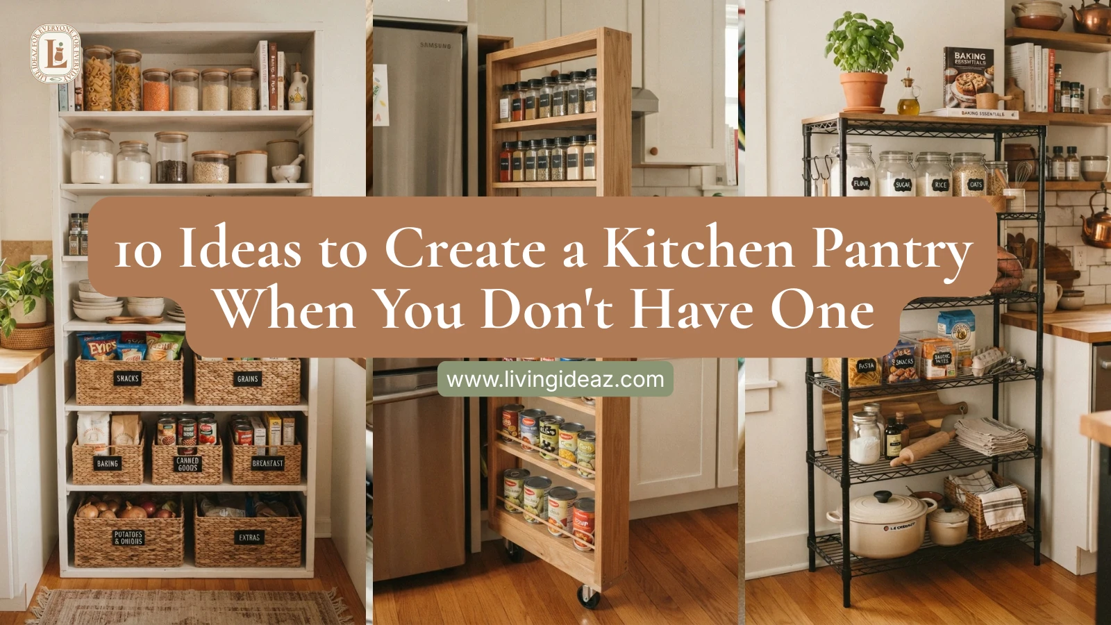 Kitchen pantry ideas for creating storage without a pantry room