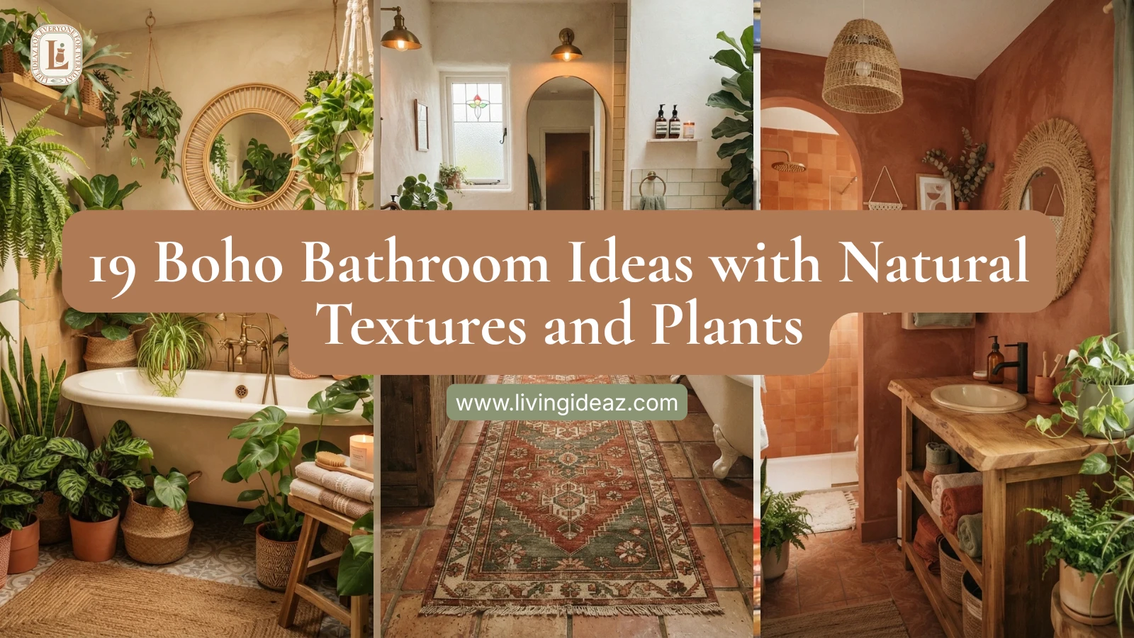 19 Boho Bathroom Ideas with Natural Textures and Plants