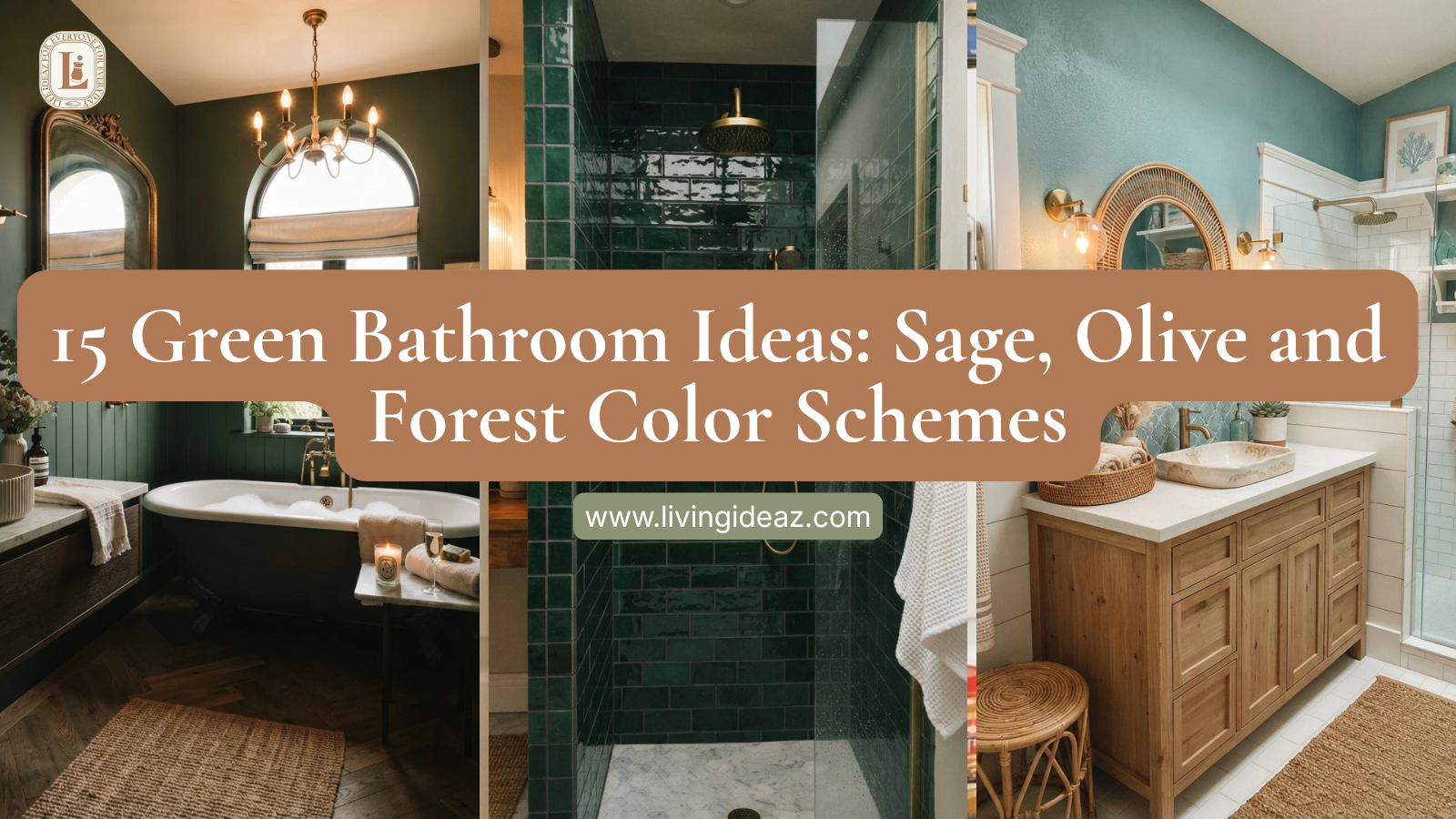 15 Green Bathroom Ideas: Sage, Olive and Forest Color Schemes