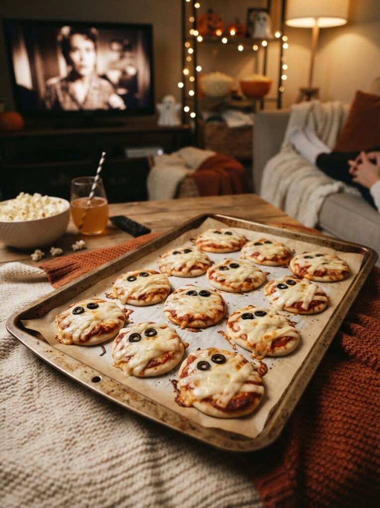 ![Caramel apple nachos with sliced green and red apples, caramel drizzle, chocolate, chopped nuts, mini marshmallows, and Halloween sprinkles, festive movie-night snack platter, vertical Pinterest photography.]